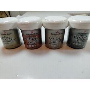 Benjamin Moore Color Samples Lot of 4 - Blue Bayou, Georgian Brick, Violet